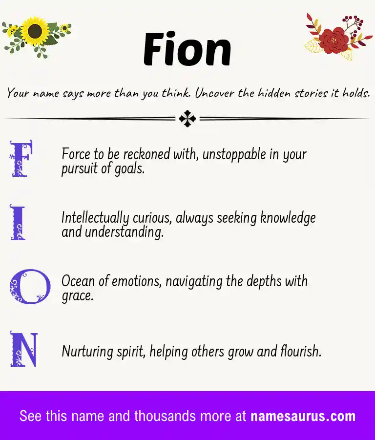 Acrostic poem about Fion.