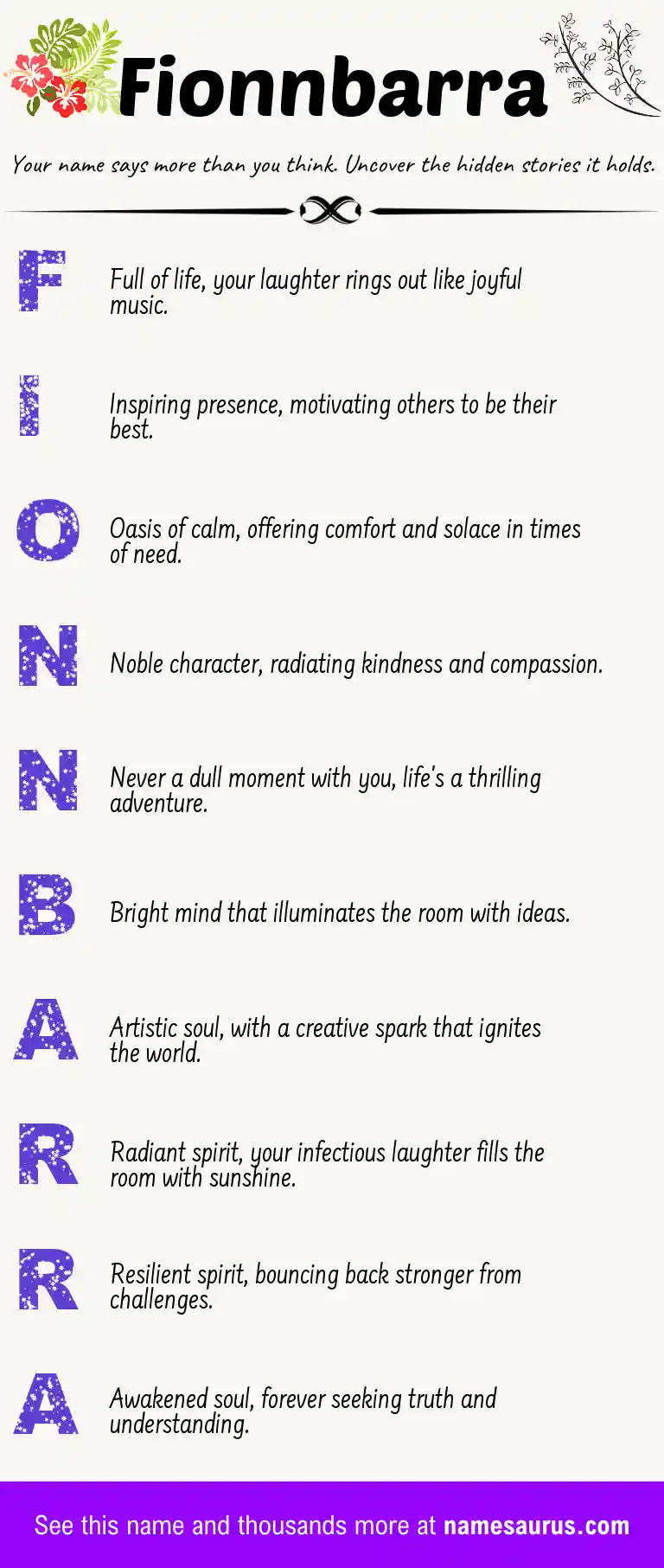 Acrostic poem about Fionnbarra.