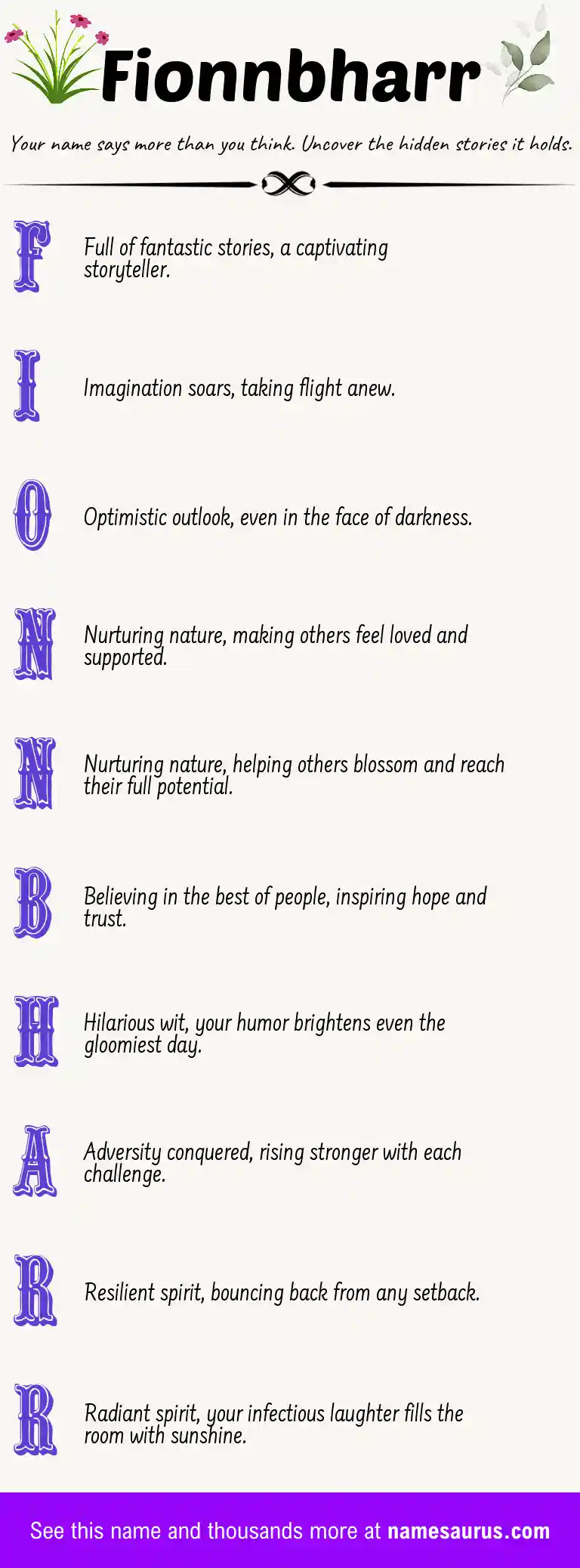 Acrostic poem about Fionnbharr.