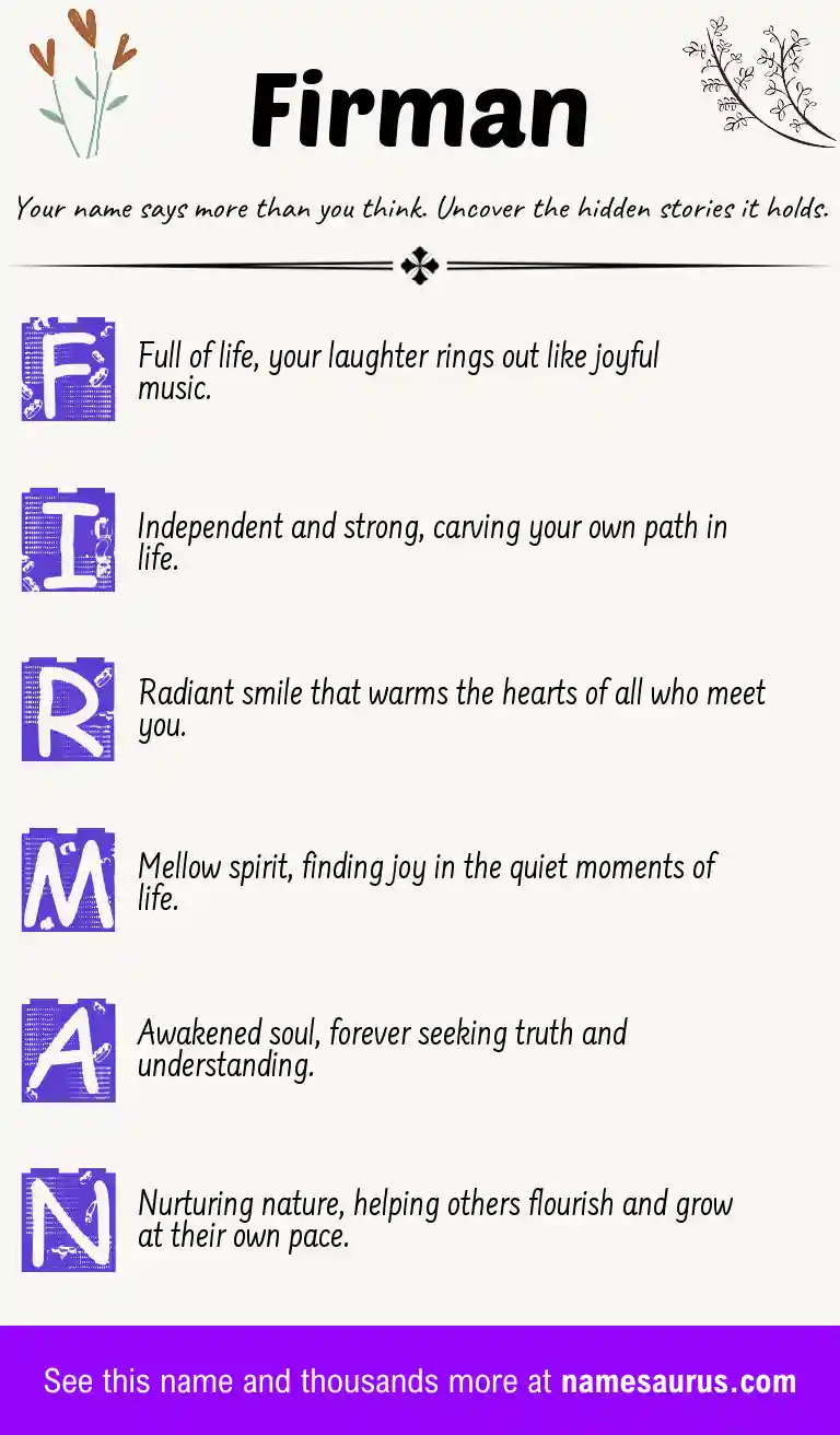 Acrostic poem about Firman.