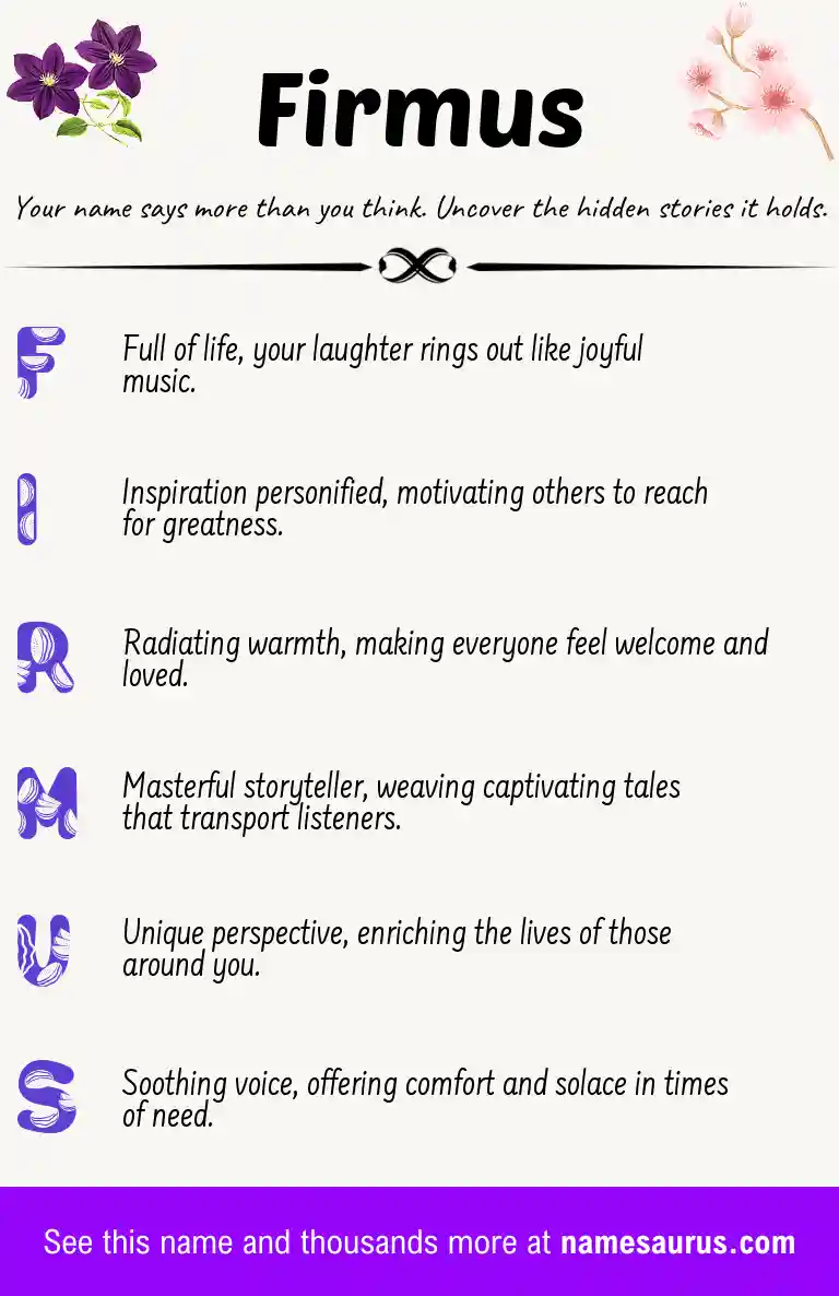 Acrostic poem about Firmus.