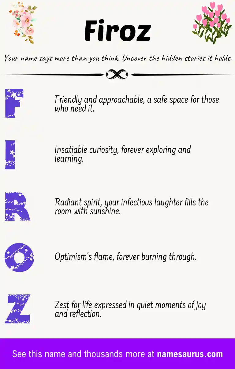 Acrostic poem about Firoz.