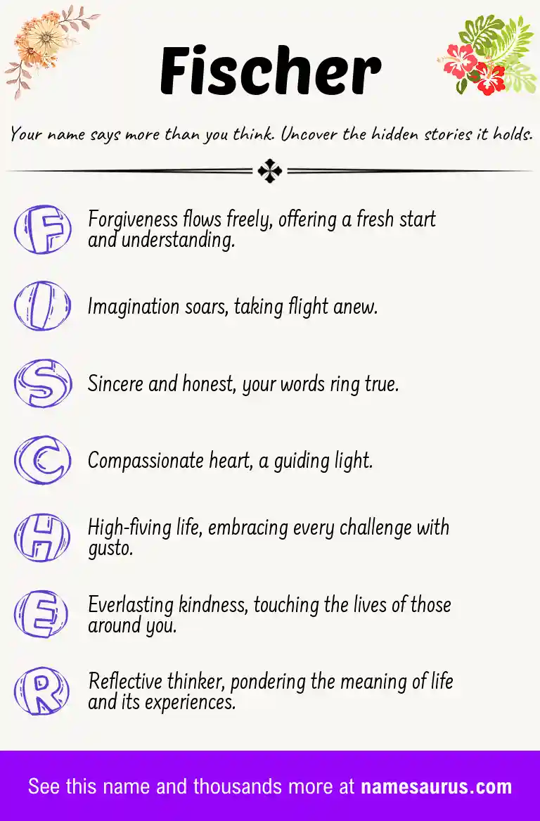 Acrostic poem about Fischer.