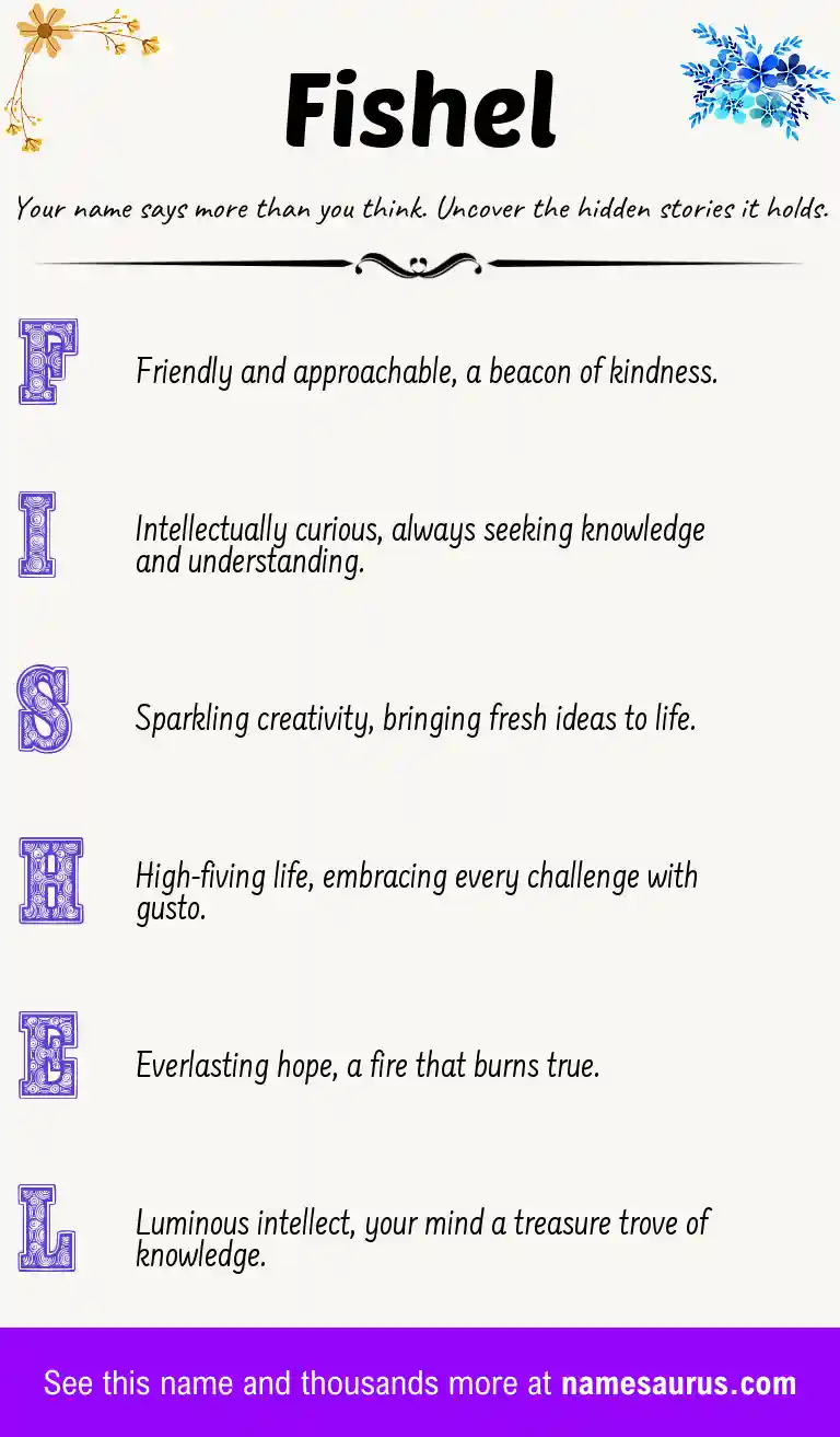 Acrostic poem about Fishel.