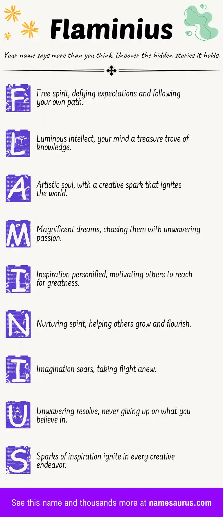 Acrostic poem about Flaminius.