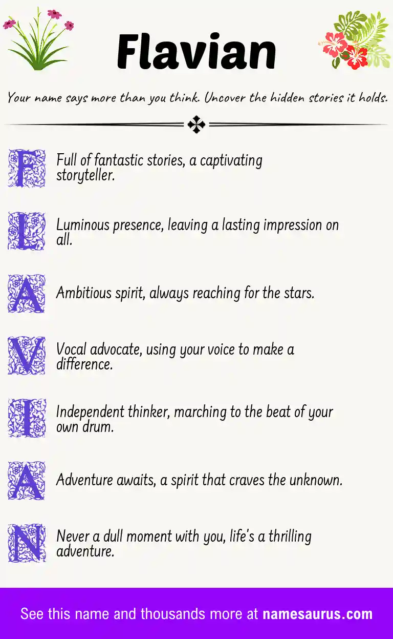 Acrostic poem about Flavian.