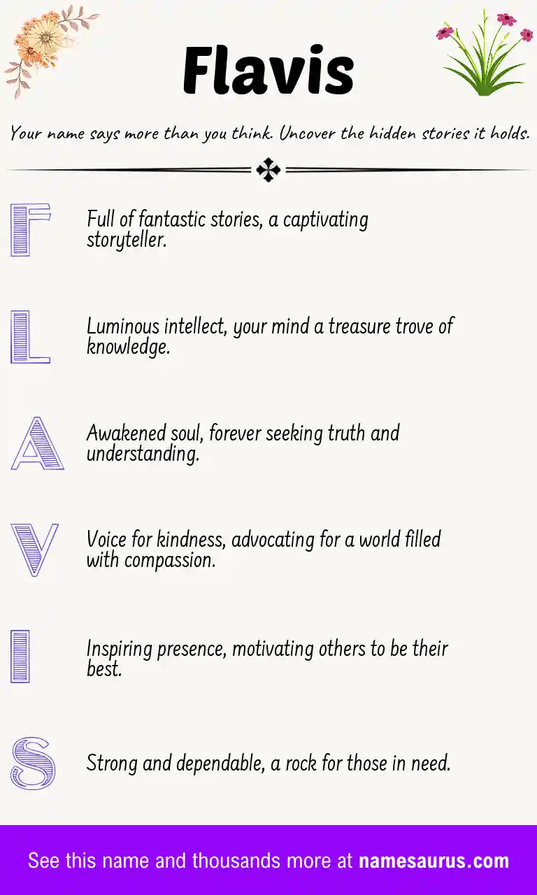 Acrostic poem about Flavis.