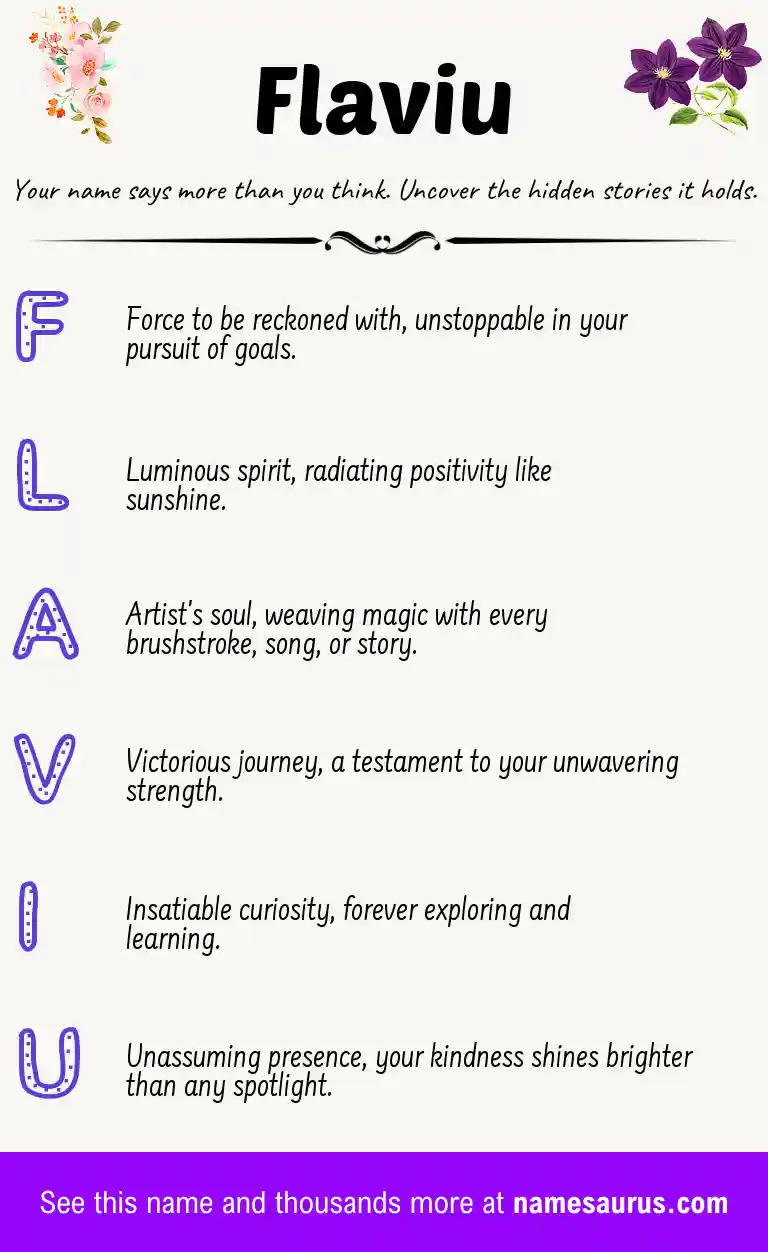 Acrostic poem about Flaviu.