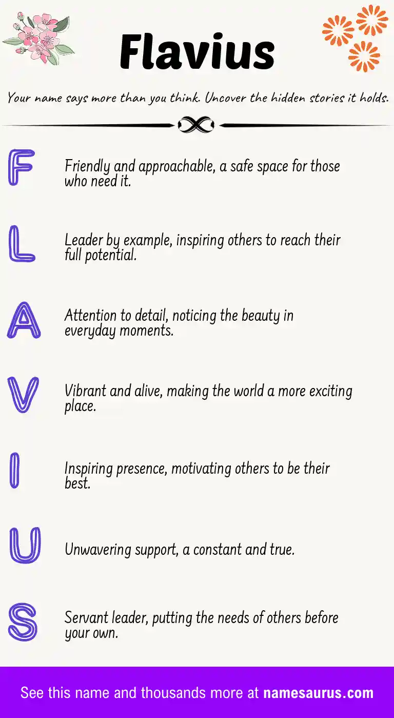 Acrostic poem about Flavius.