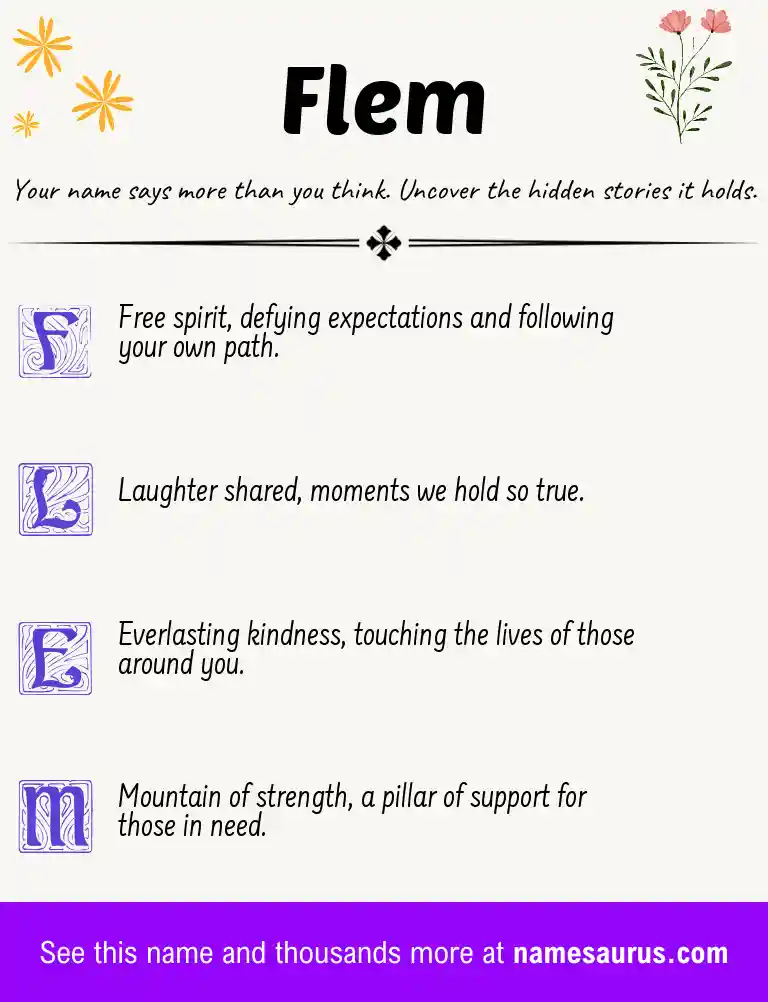 Acrostic poem about Flem.