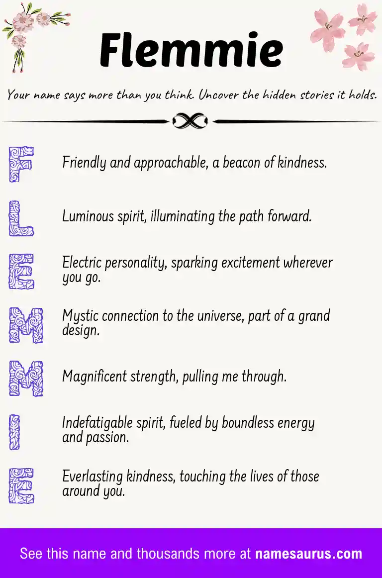 Acrostic poem about Flemmie.