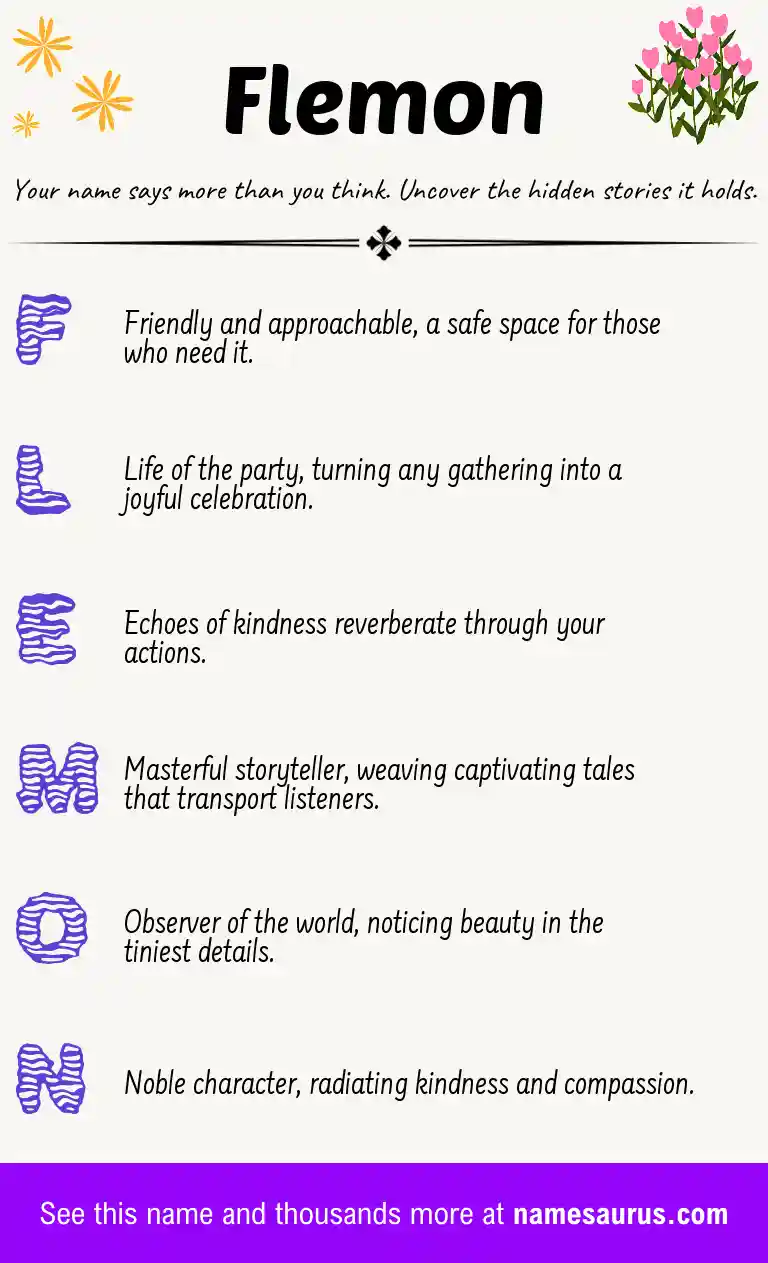 Acrostic poem about Flemon.