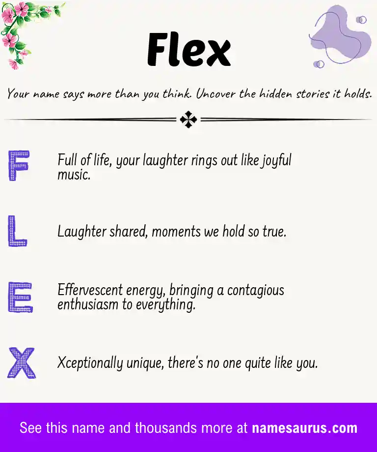 Acrostic poem about Flex.