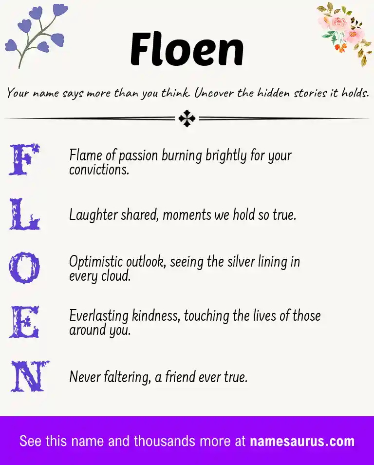 Acrostic poem about Floen.