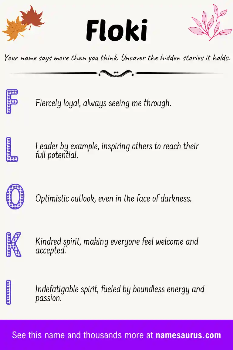 Acrostic poem about Floki.