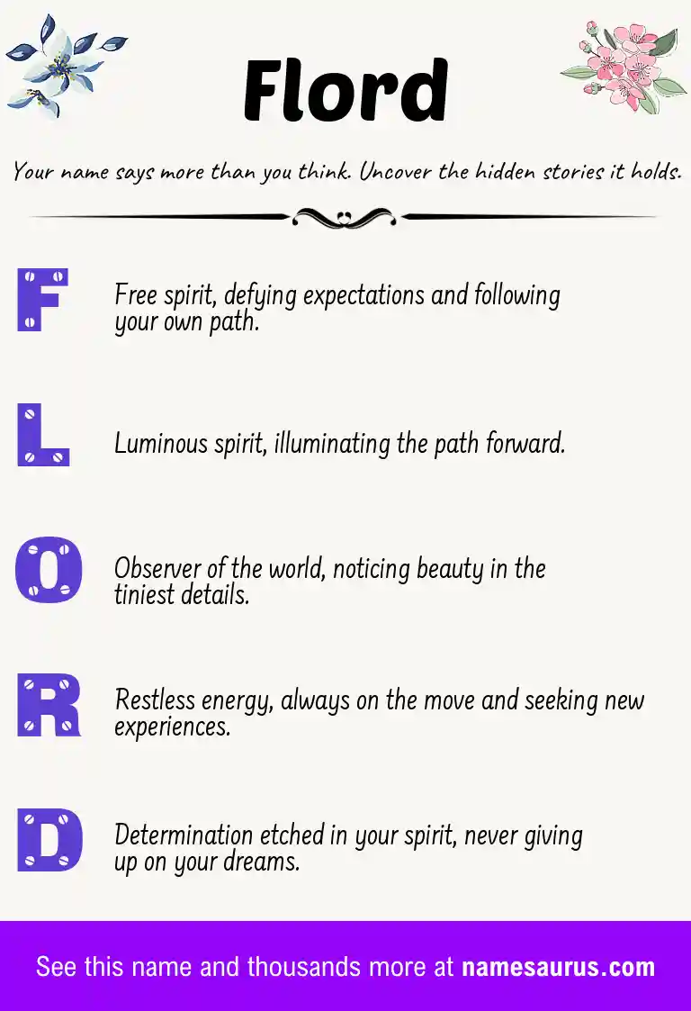 Acrostic poem about Flord.