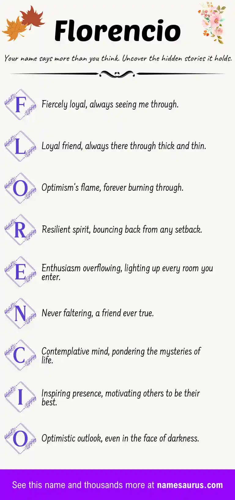 Acrostic poem about Florencio.
