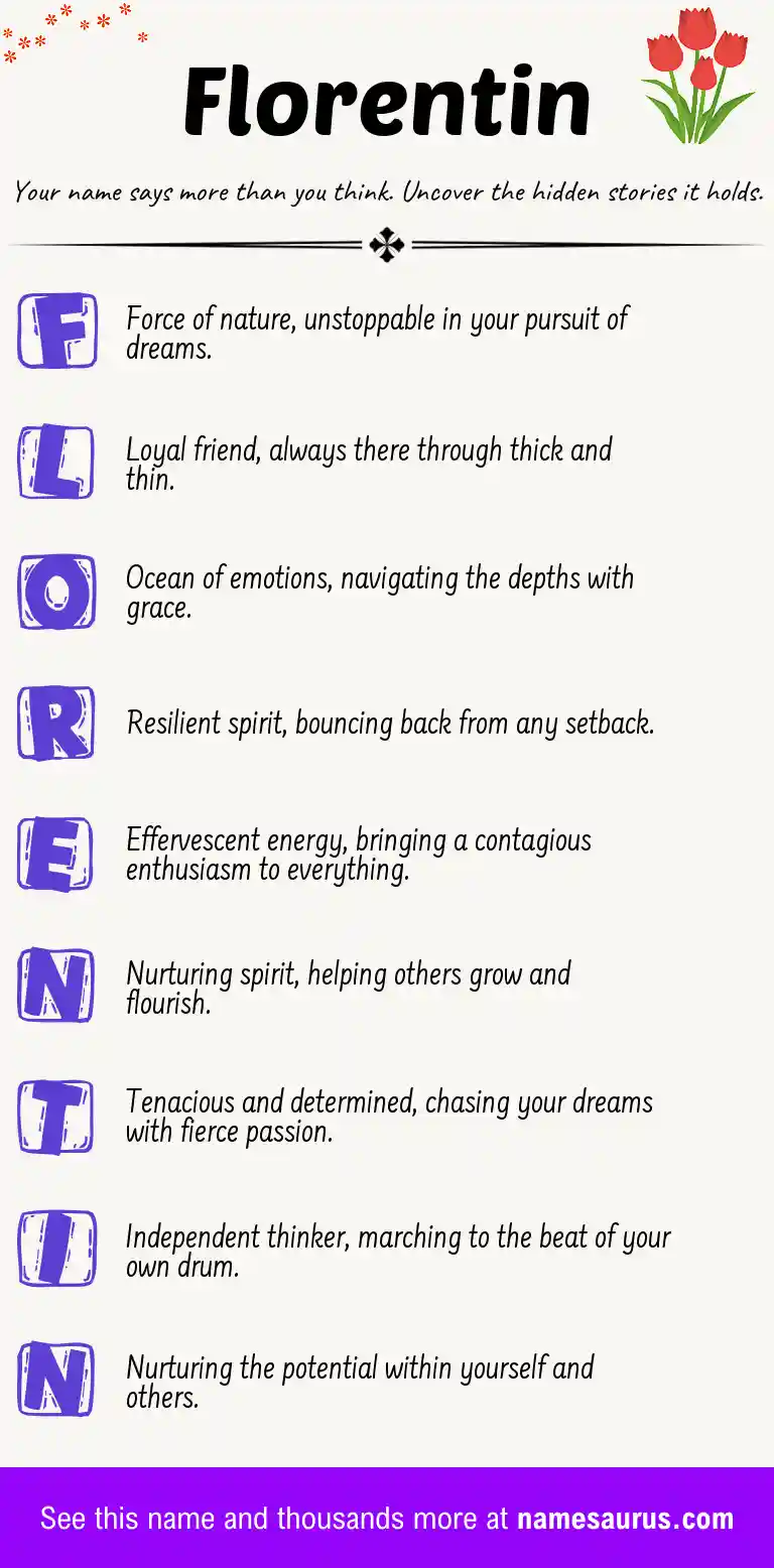 Acrostic poem about Florentin.