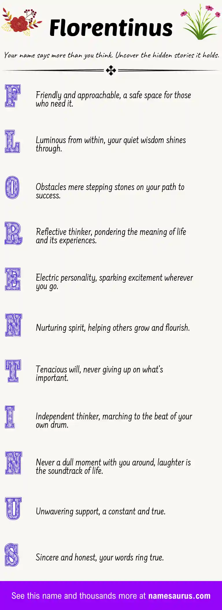 Acrostic poem about Florentinus.