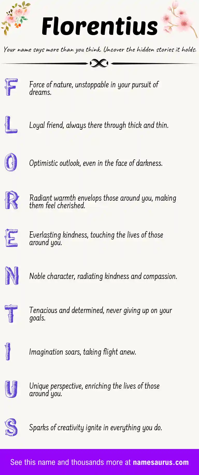 Acrostic poem about Florentius.