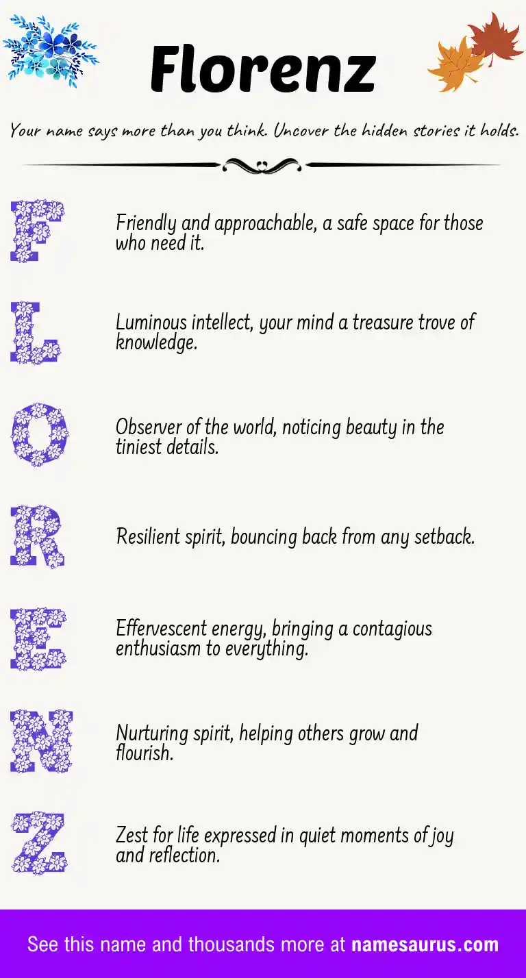 Acrostic poem about Florenz.
