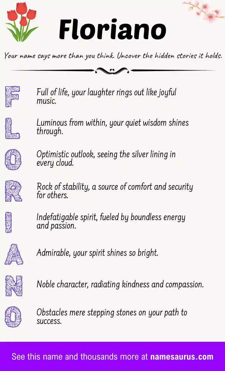 Acrostic poem about Floriano.