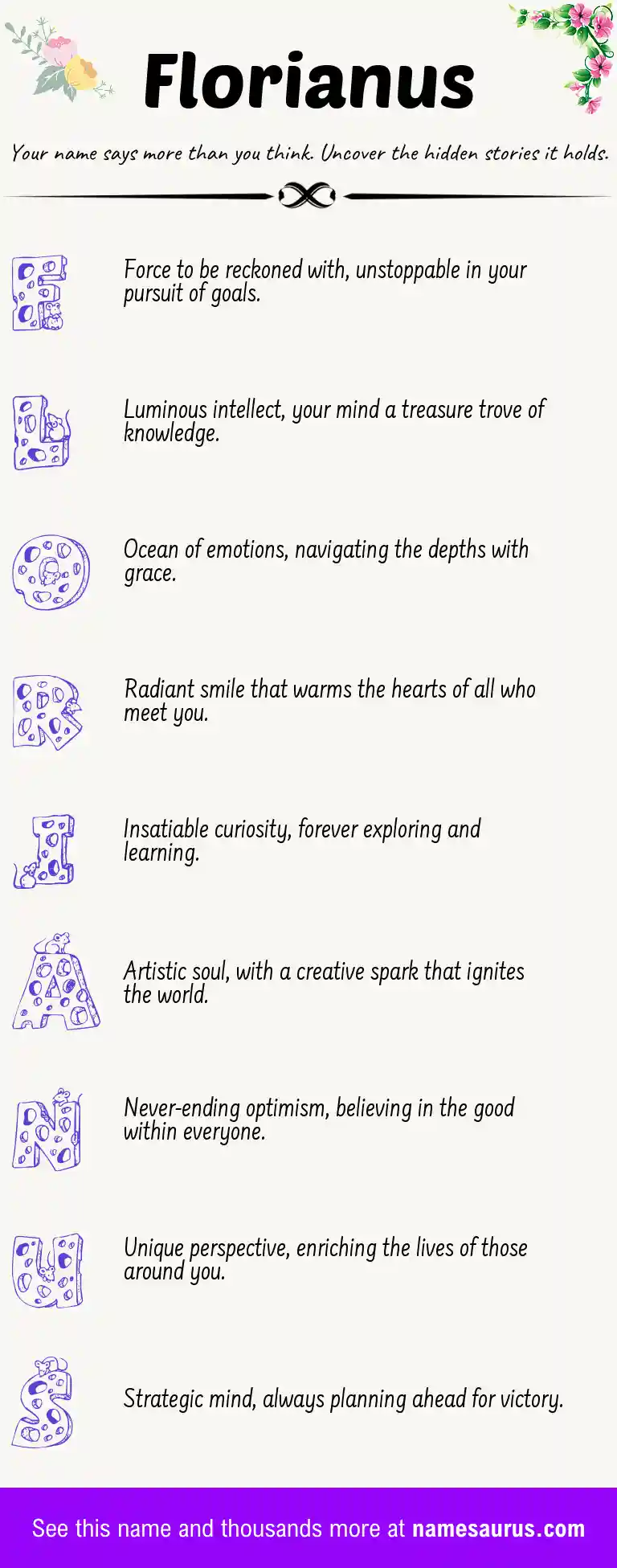 Acrostic poem about Florianus.