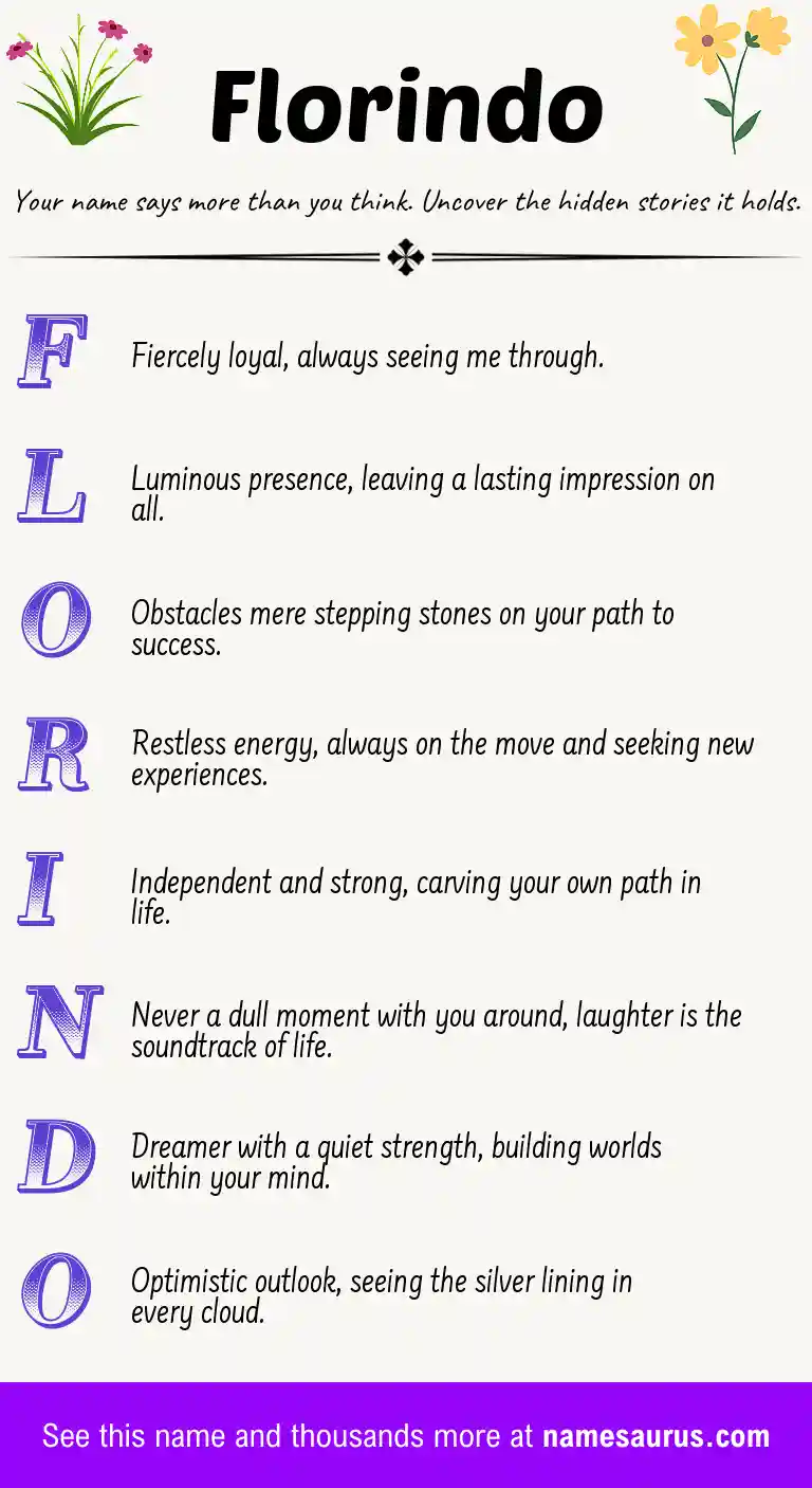 Acrostic poem about Florindo.
