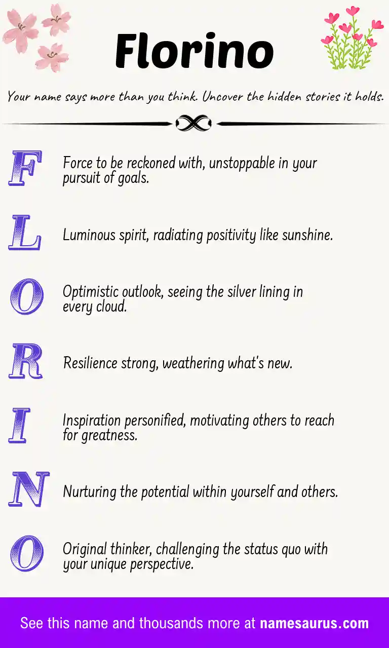 Acrostic poem about Florino.