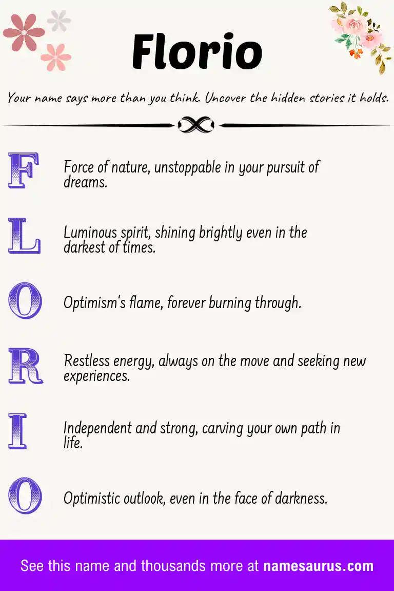 Acrostic poem about Florio.