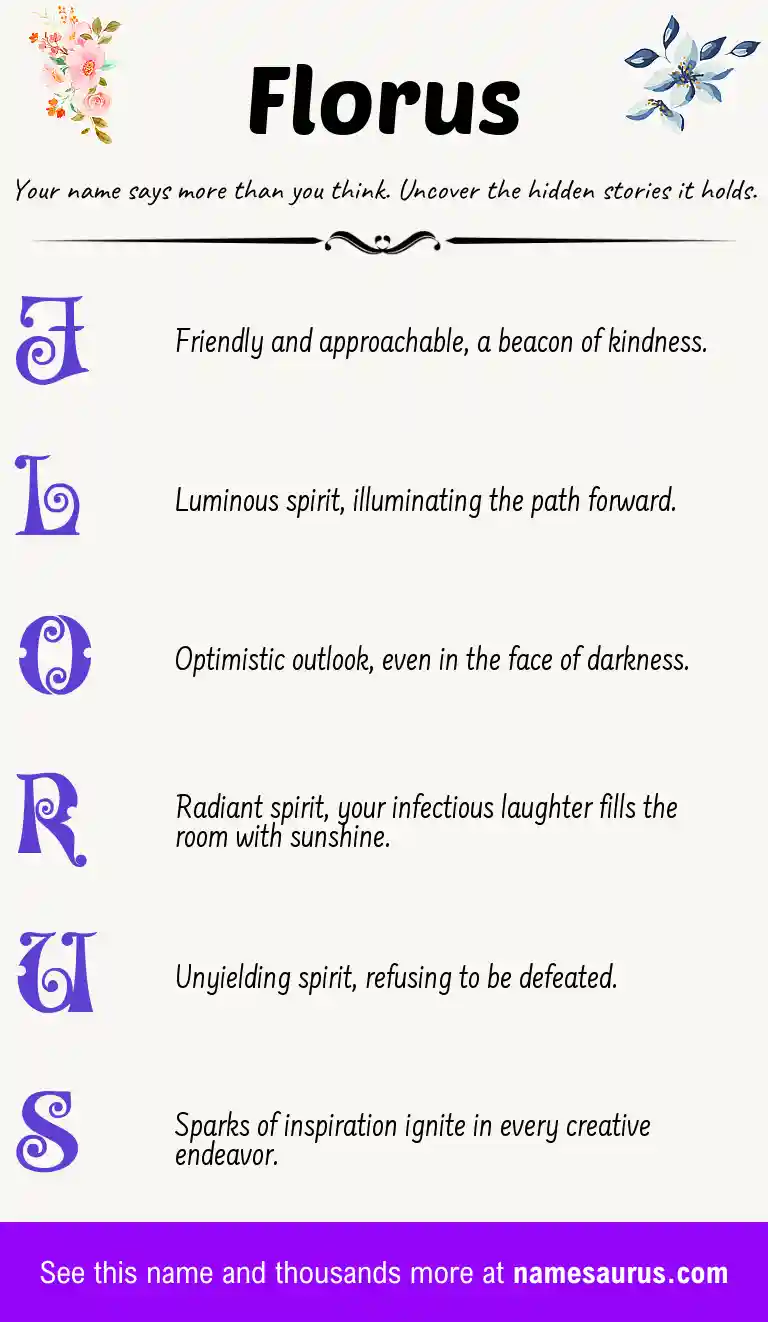 Acrostic poem about Florus.