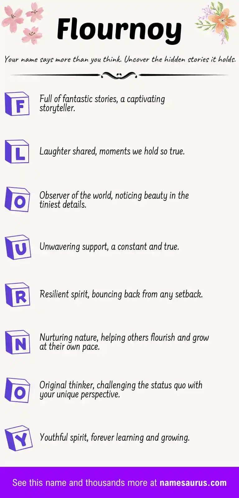 Acrostic poem about Flournoy.