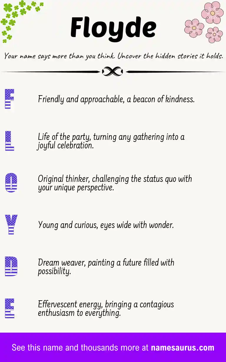 Acrostic poem about Floyde.