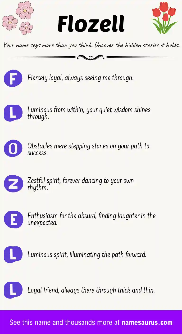 Acrostic poem about Flozell.