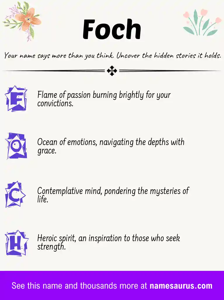Acrostic poem about Foch.