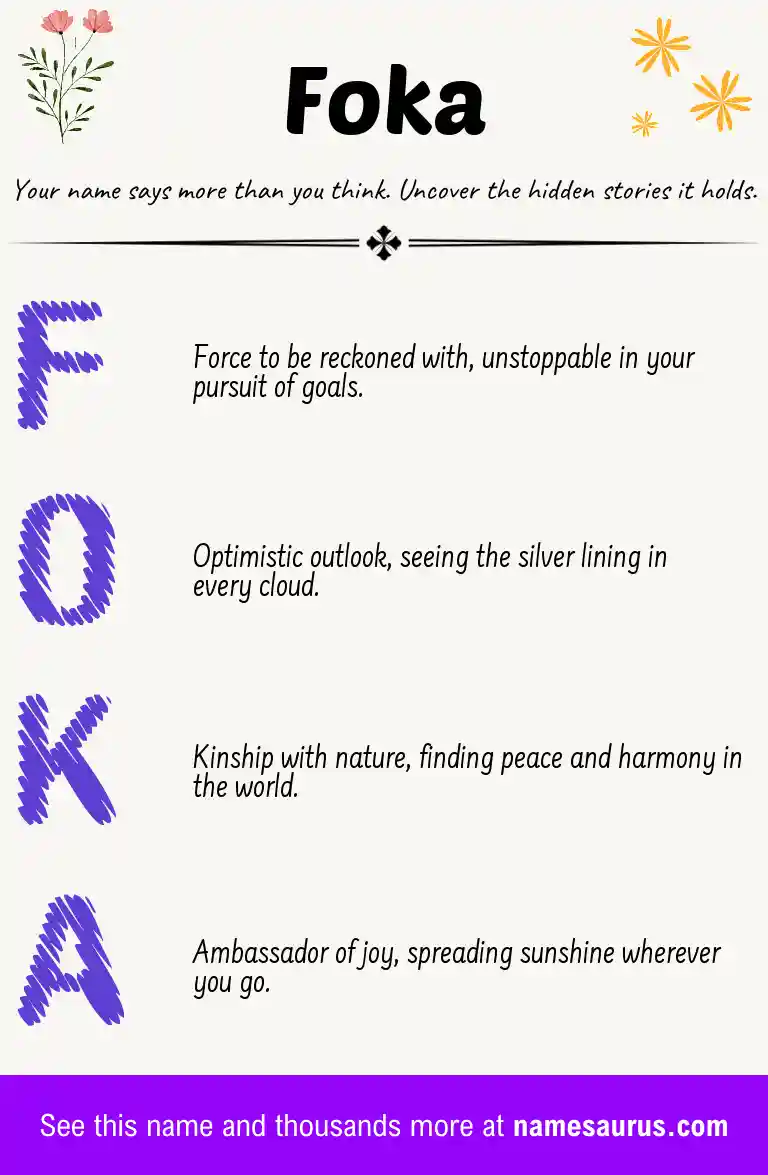 Acrostic poem about Foka.