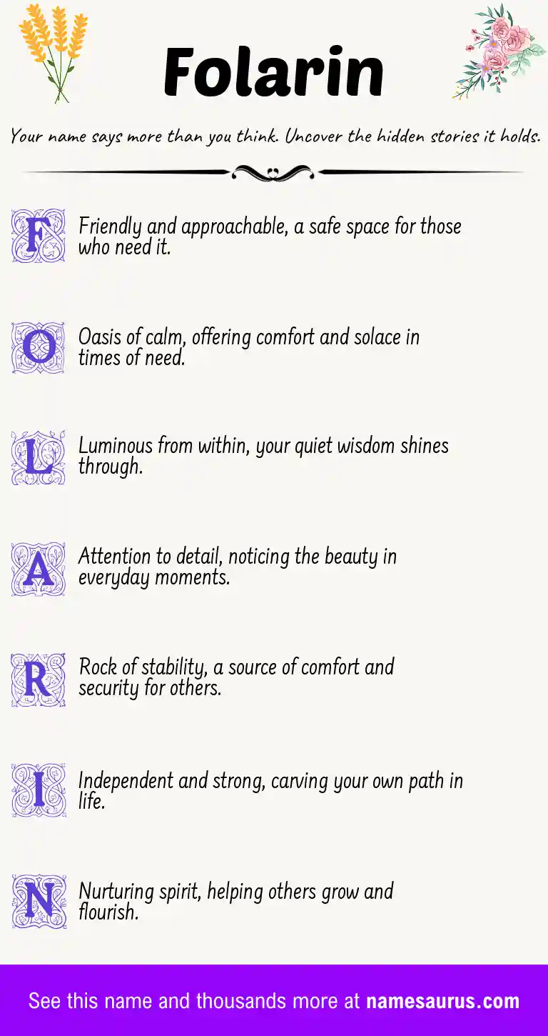 Acrostic poem about Folarin.