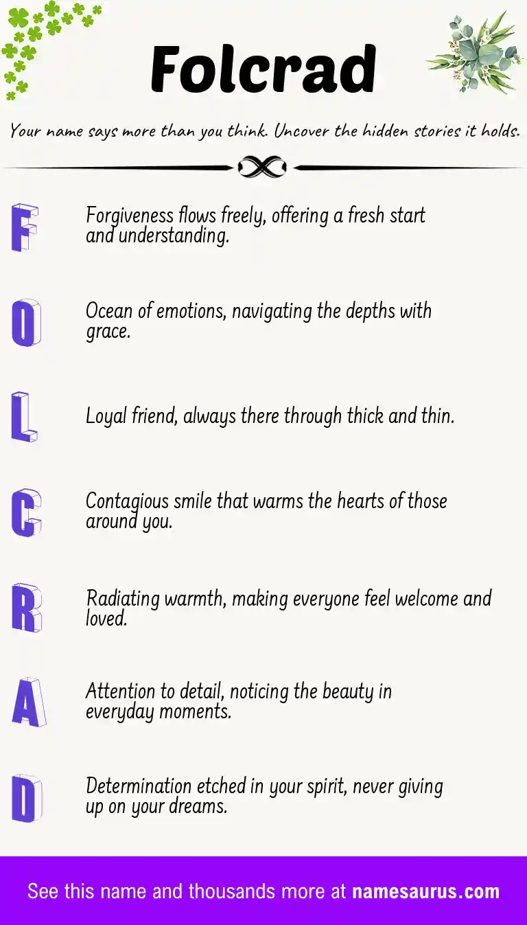 Acrostic poem about Folcrad.