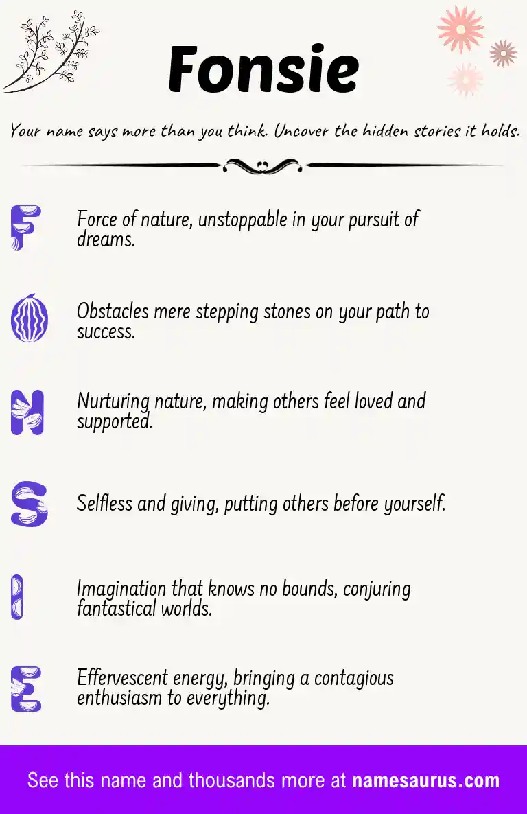 Acrostic poem about Fonsie.