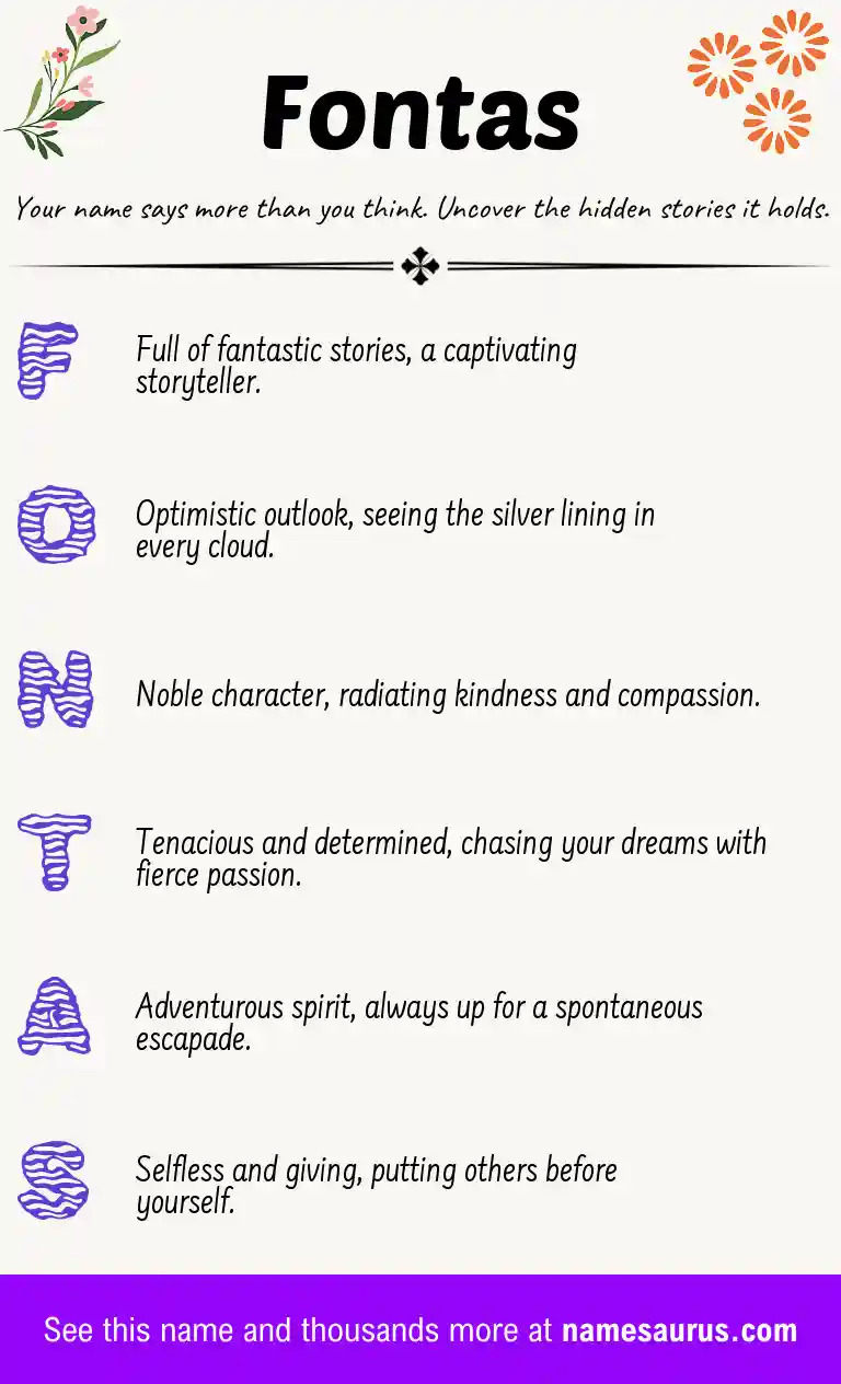 Acrostic poem about Fontas.