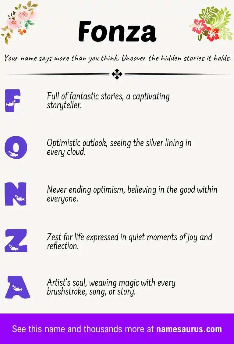 Acrostic poem about Fonza.