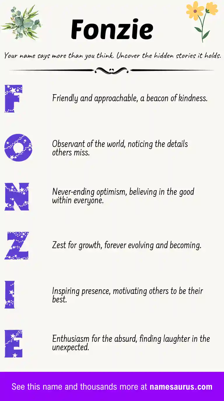 Acrostic poem about Fonzie.