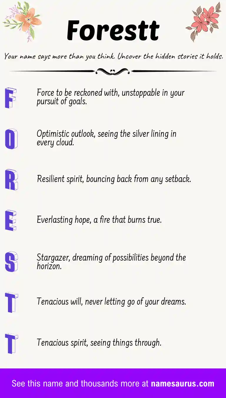 Acrostic poem about Forestt.