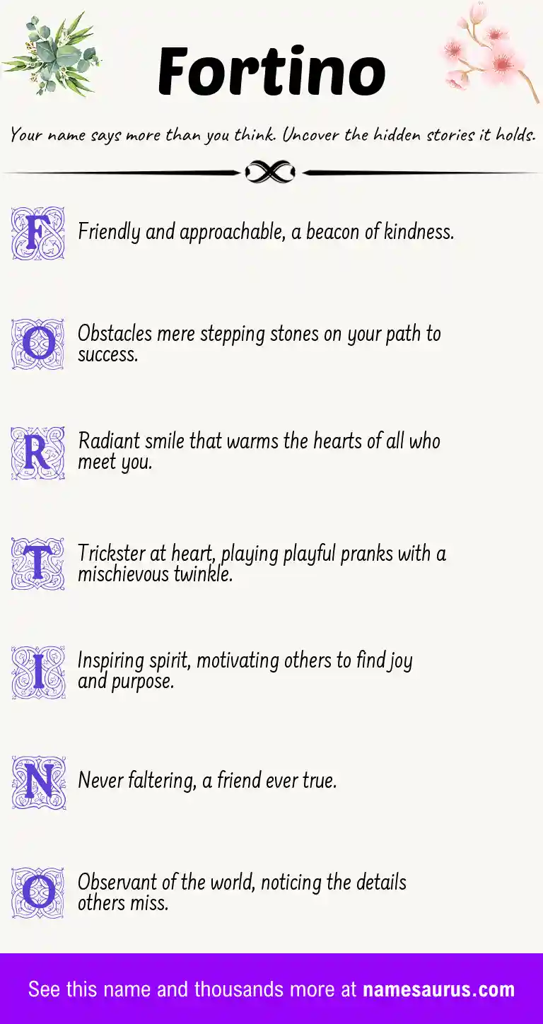 Acrostic poem about Fortino.