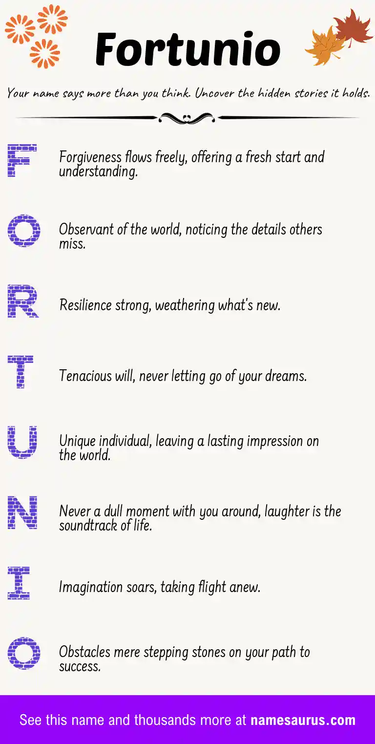 Acrostic poem about Fortunio.
