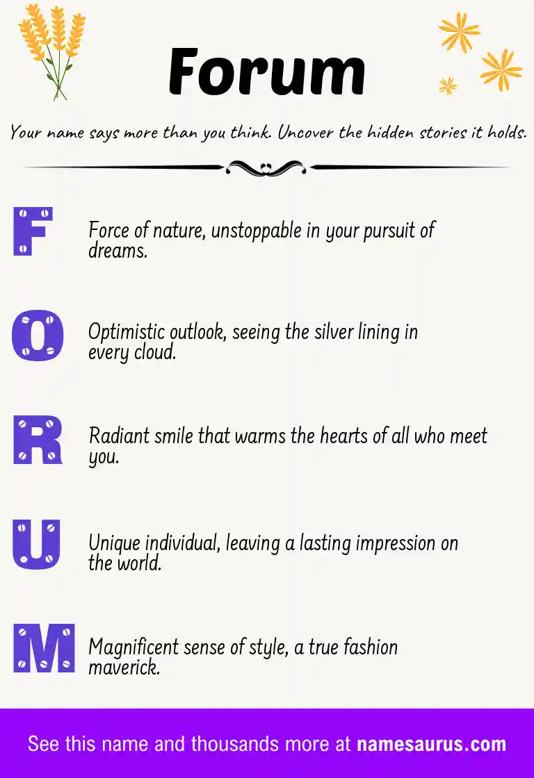 Acrostic poem about Forum.