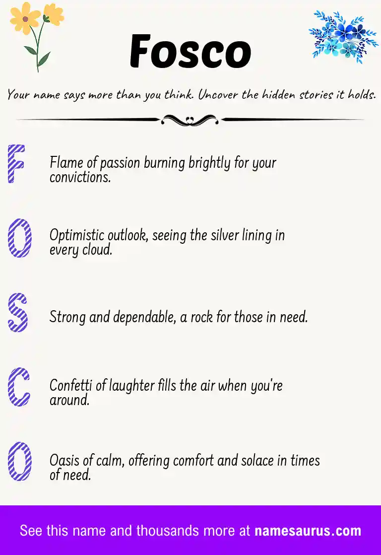 Acrostic poem about Fosco.