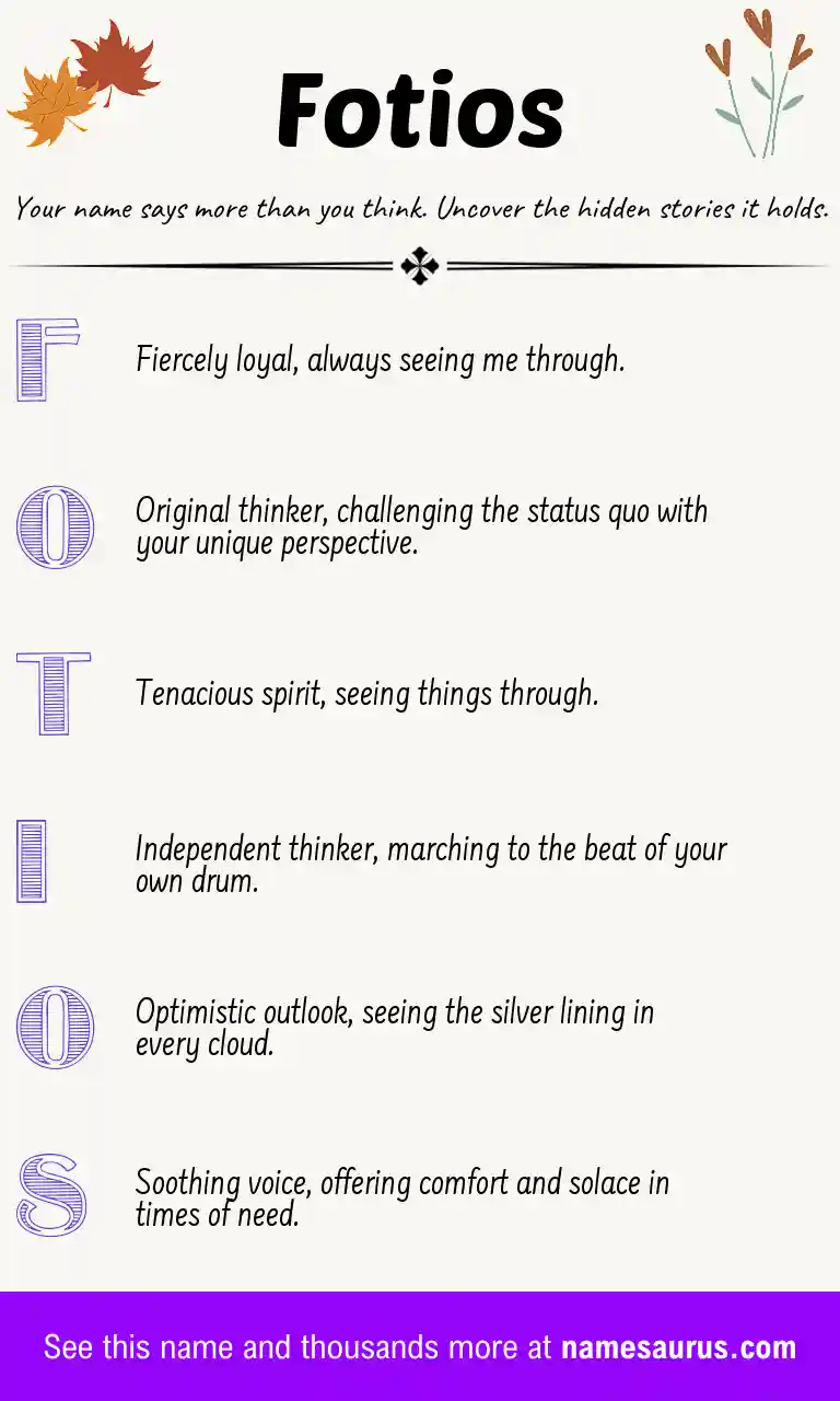 Acrostic poem about Fotios.