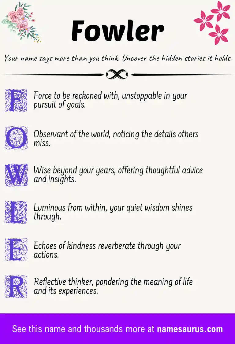 Acrostic poem about Fowler.