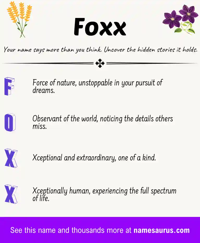 Acrostic poem about Foxx.